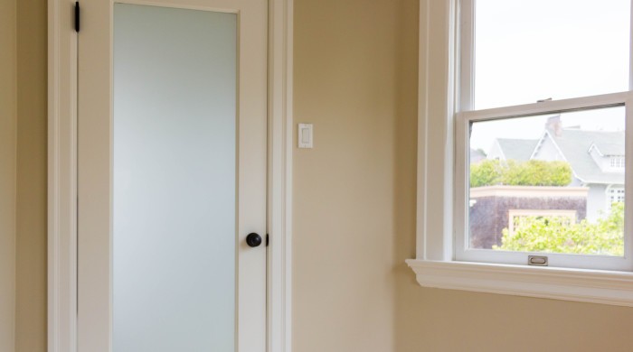 white laminate interior door