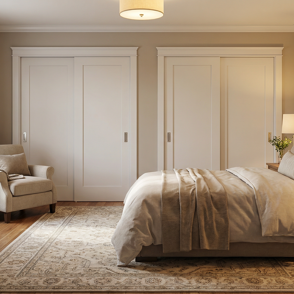 1-Panel Shaker Sliding Closet Doors