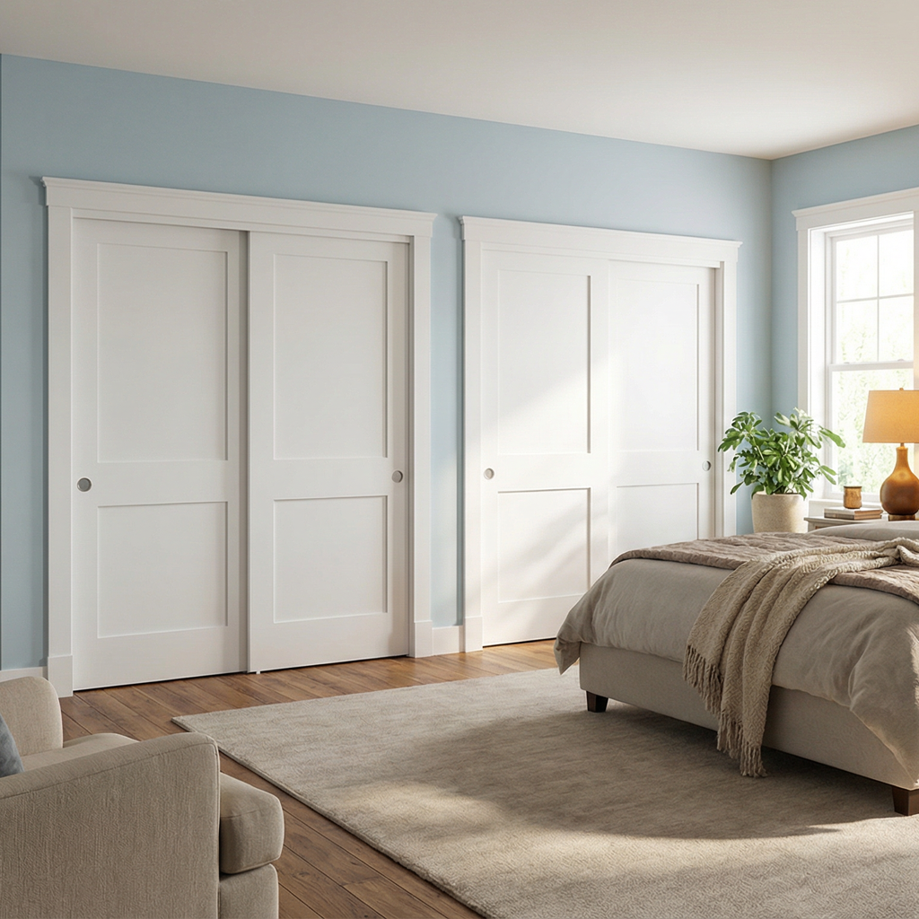 2-Panel Shaker Sliding Closet Doors