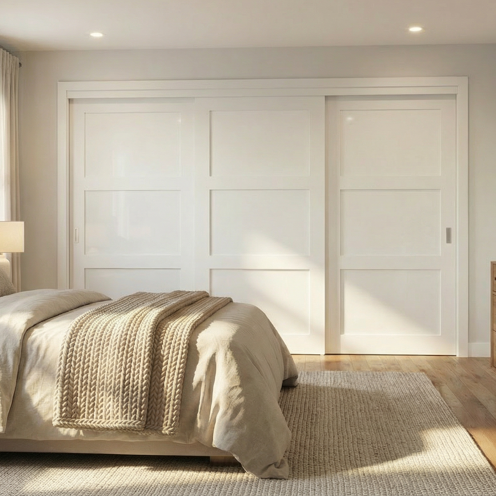 3-Panel Shaker Sliding Closet Doors