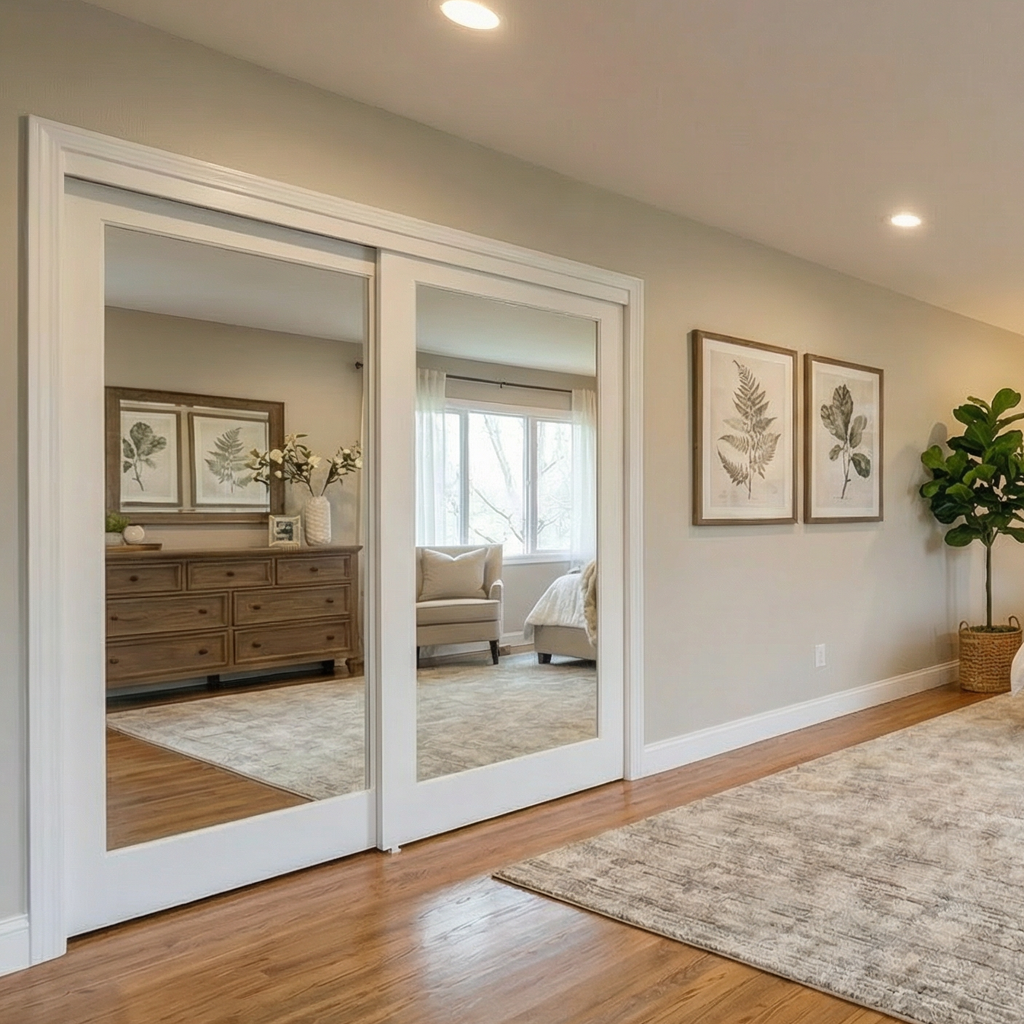 Mirror Reflections Sliding Closet Doors