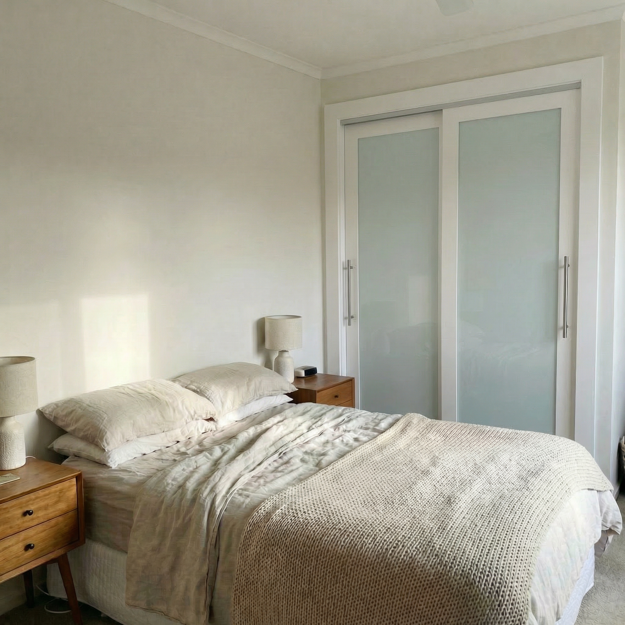 White Laminate Sliding Closet Doors