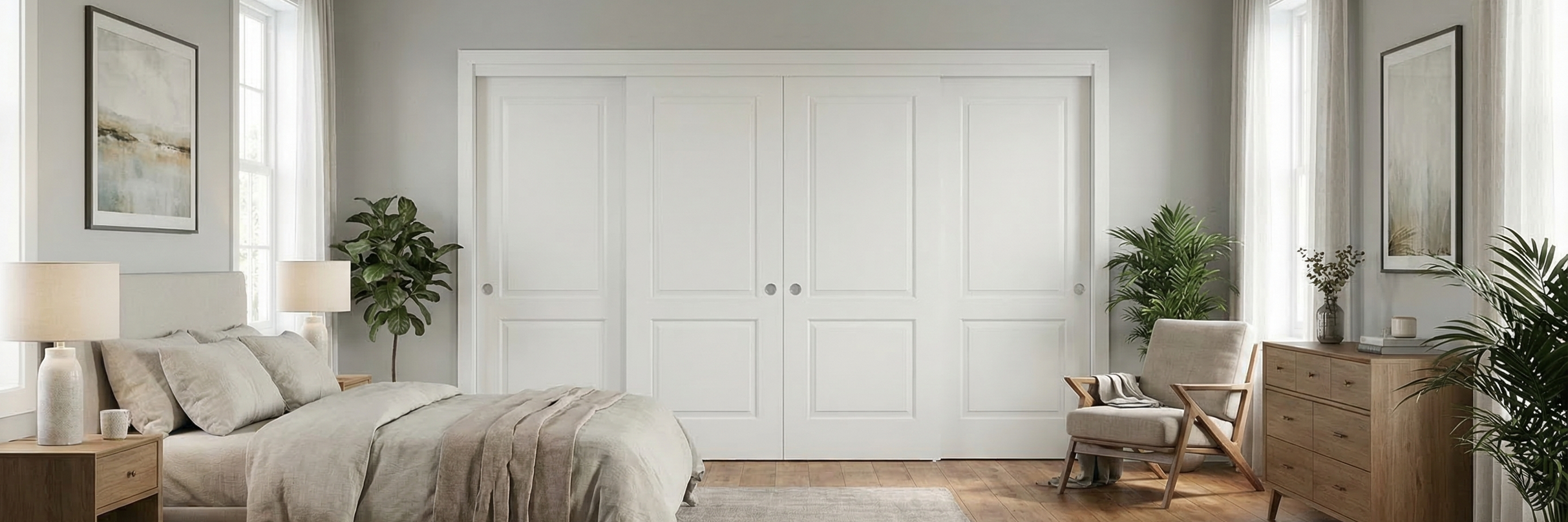 2-Panel Carrara Sliding Closet Door set