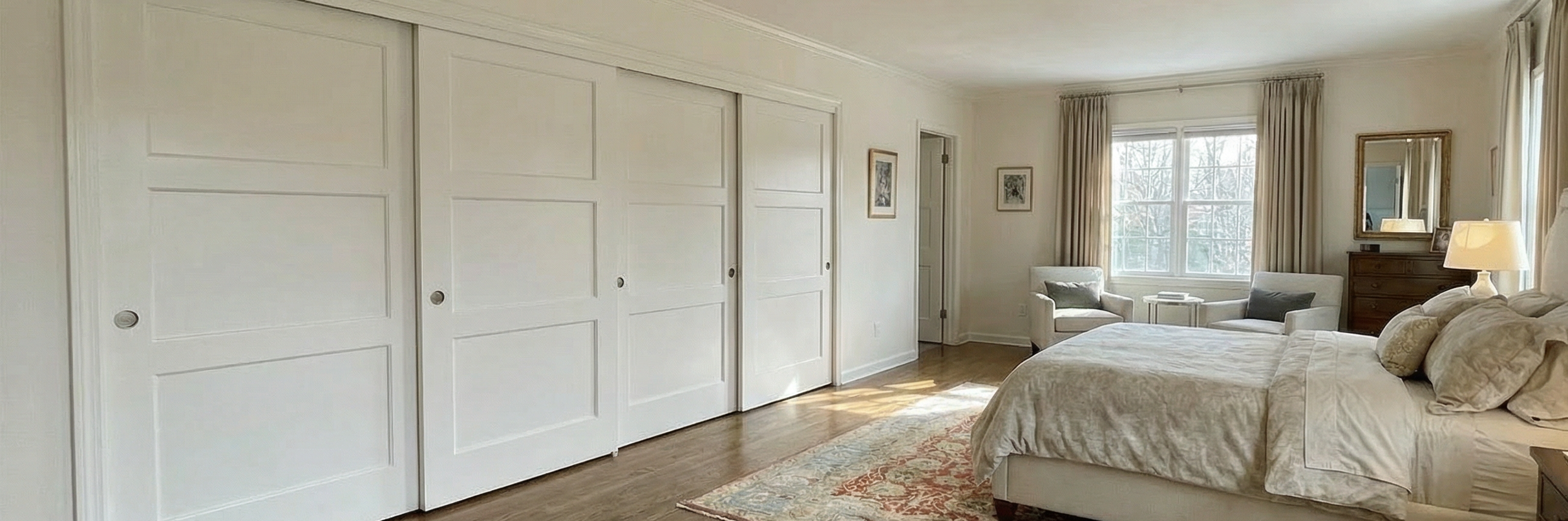 3-Panel Shaker Sliding Closet Doors